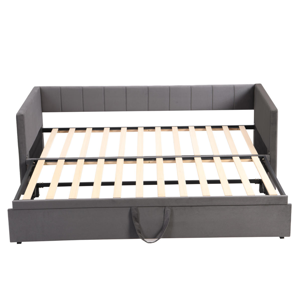 AUSZIEHBETT 90/180/200 cm DE-01586, in Grau - Grau, Holzwerkstoff (90/200cm) - ComfortXL