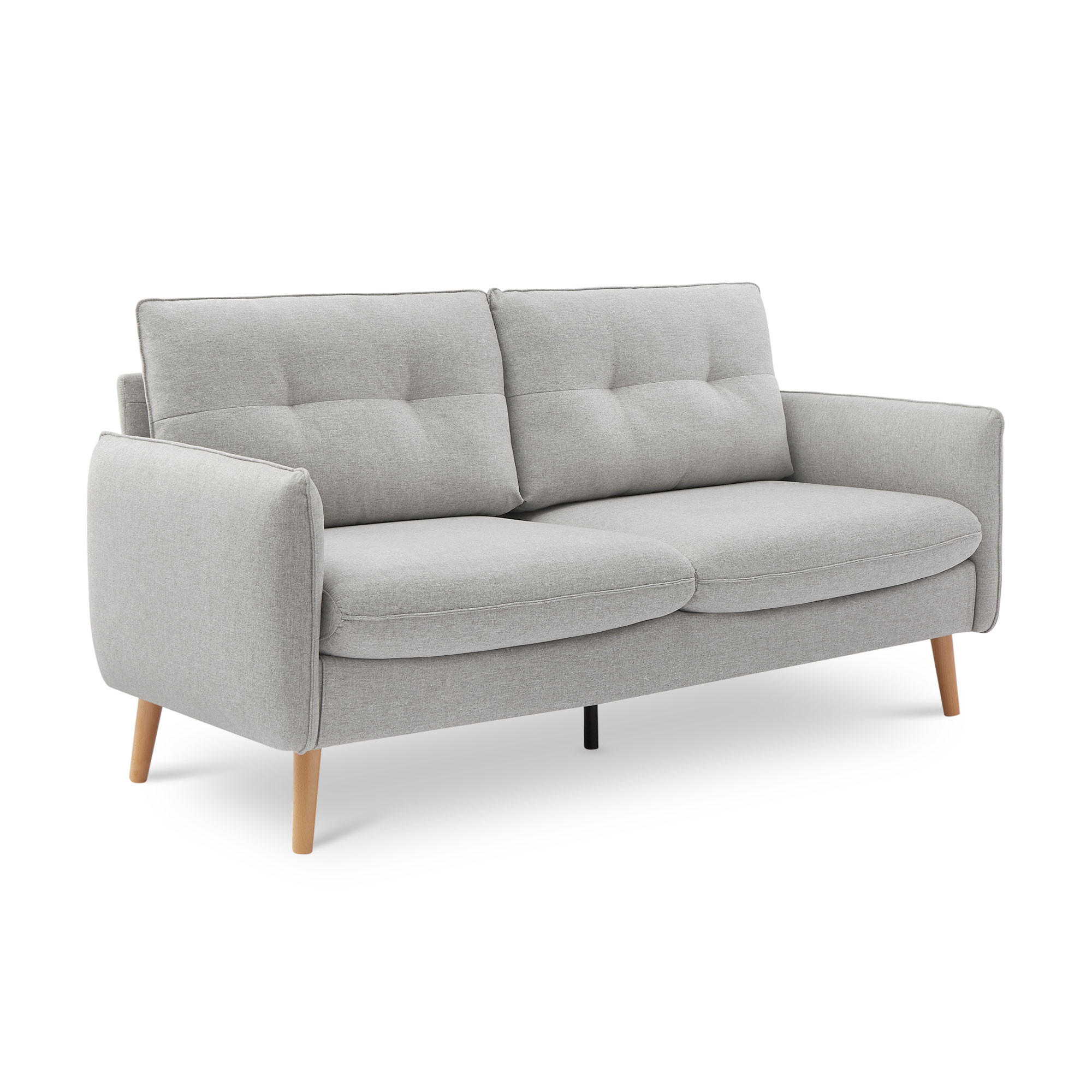 Thumbnail - Sicaan 2-Sitzer-Sofa, Hellgrau, Textil, Füllung: Polyurethan (PUR),Polyurethan (Pur), Rechteckig, 182x92x82 cm, Wohnzimm...