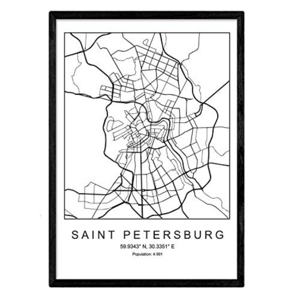 POSTER Sankt Petersburg Skandinavischen Stil A3 Rahmenlos - Klar, Papier (29.7/5/42cm) - Nacnic