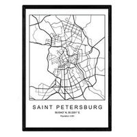 POSTER Sankt Petersburg Skandinavischen Stil A3 Rahmenlos - Klar, Papier (29.7/5/42cm) - Nacnic