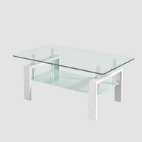 COUCHTISCH aus Glas und Metall 100 x 60 cm Weiß - Weiß, Metall (100/60/44cm) - Meubliv