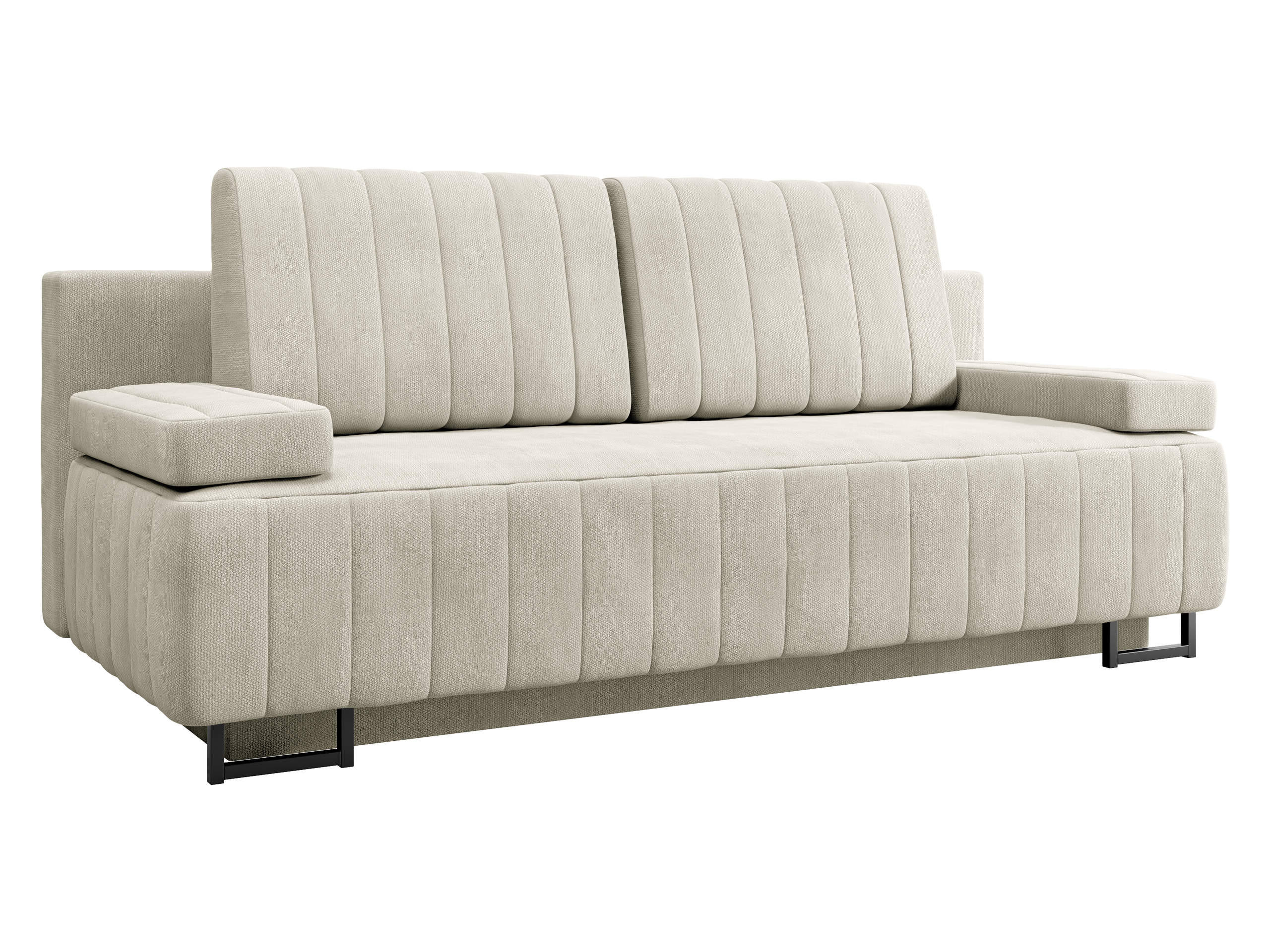 SCHLAFSOFA Laguna - Creme/Schwarz, Holz/Textil (200/90/90cm) - MIRJAN24