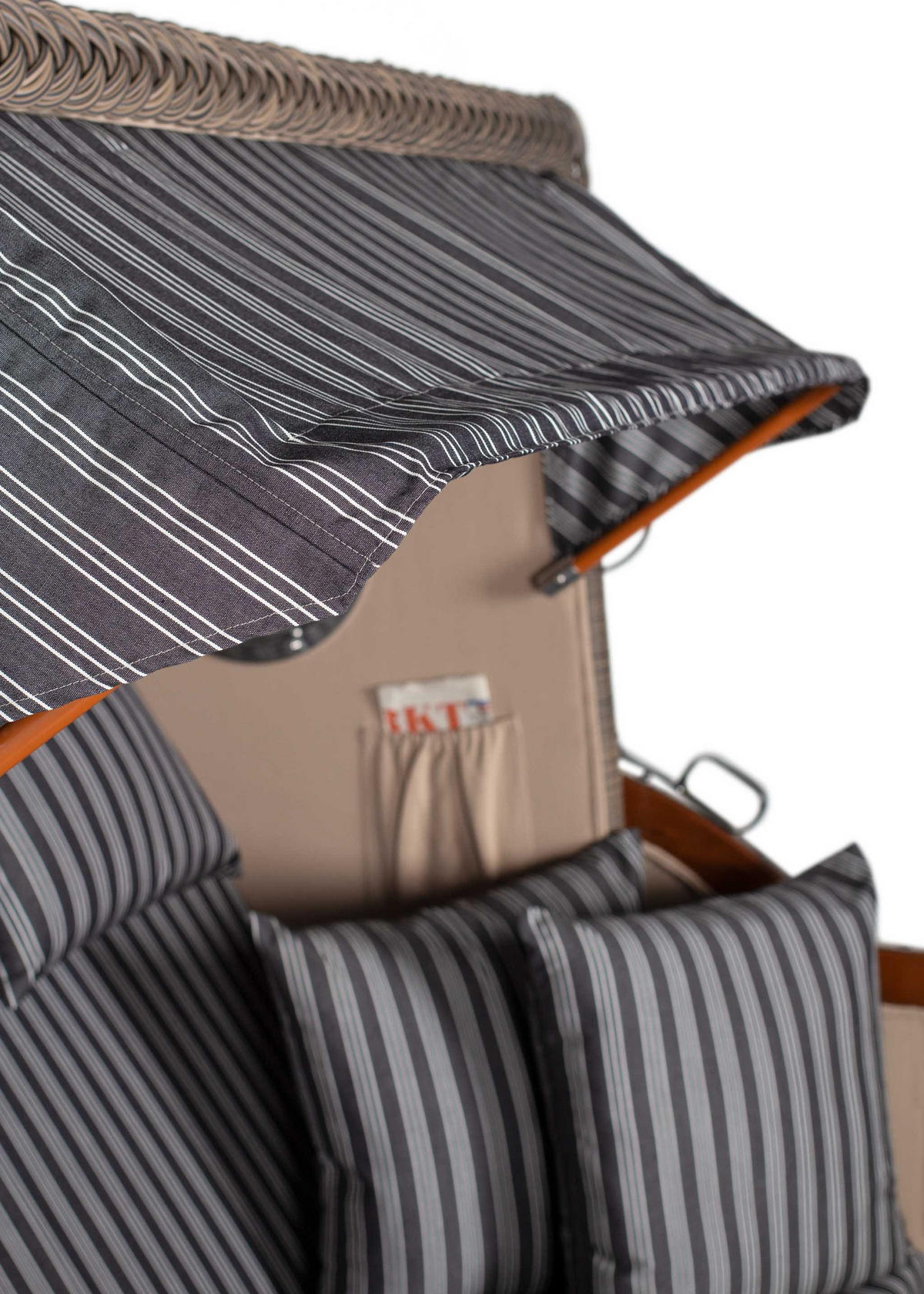 STRANDKORB 2-Sitzer Düne Mahagoni - Anthrazit/Braun, Holz/Metall (125/170/80cm) - Mr. Deko