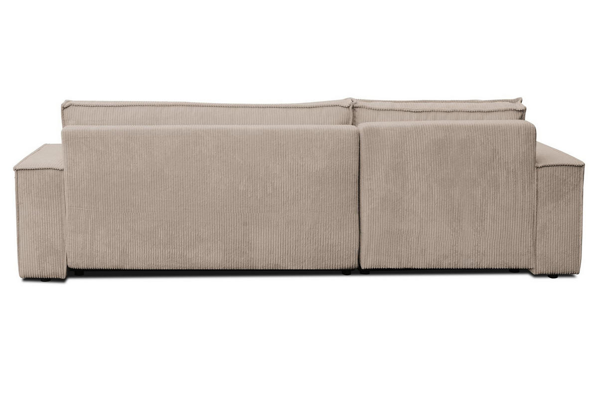 ECKSOFA HUGO XL Schlaffunktion und Bettkasten Cord-Stoff (Braun) - Braun, Textil (274/142cm) - VENASI MÖBEL