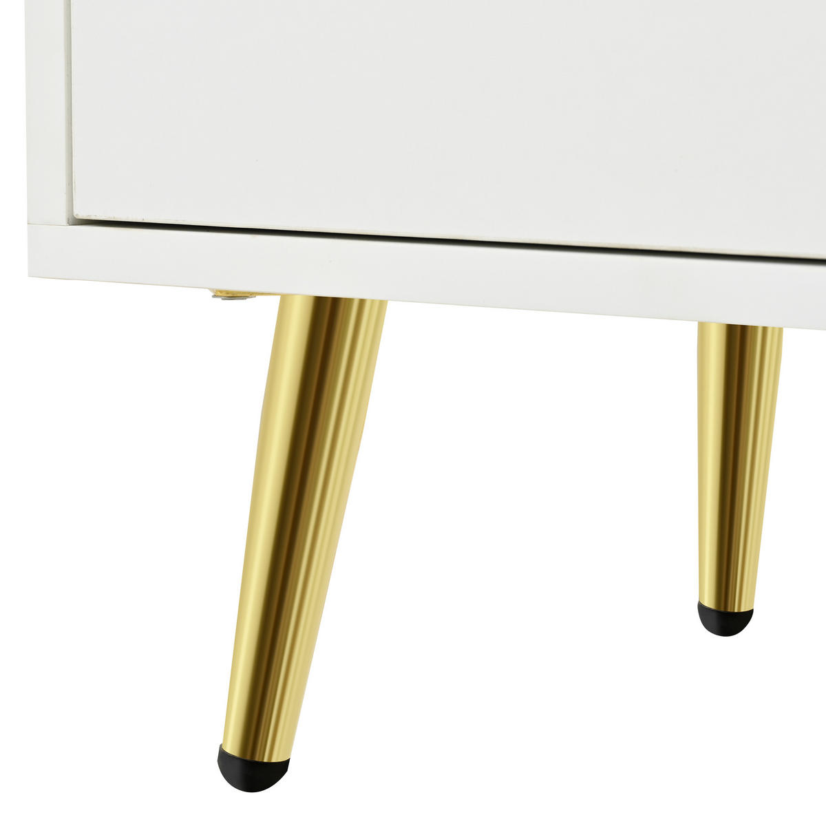 SIDEBOARD weiß rattan 140cm 4 türen 2 schubladen - Weiß, Holzwerkstoff (140/82/35cm) - Urban Meuble