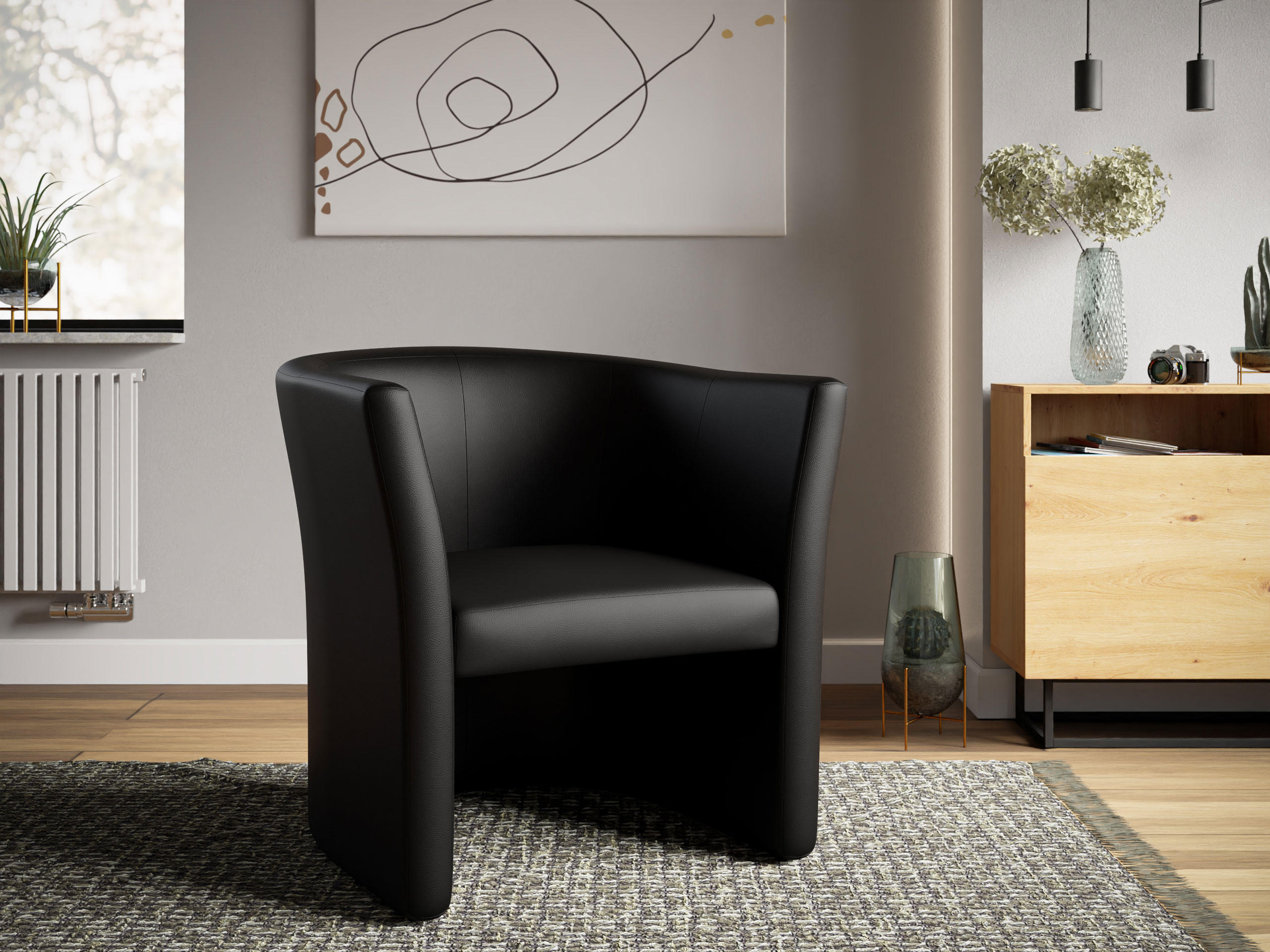 SESSEL Cuba - Schwarz, Holzwerkstoff/Kunststoff (55/74/50cm) - MIRJAN24