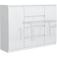 KOMMODE 140 Weiß & Hochglanz 138,5x39x101,5 cm - Weiß, Holzwerkstoff (138.5/101.5/39cm) - Mobelsta