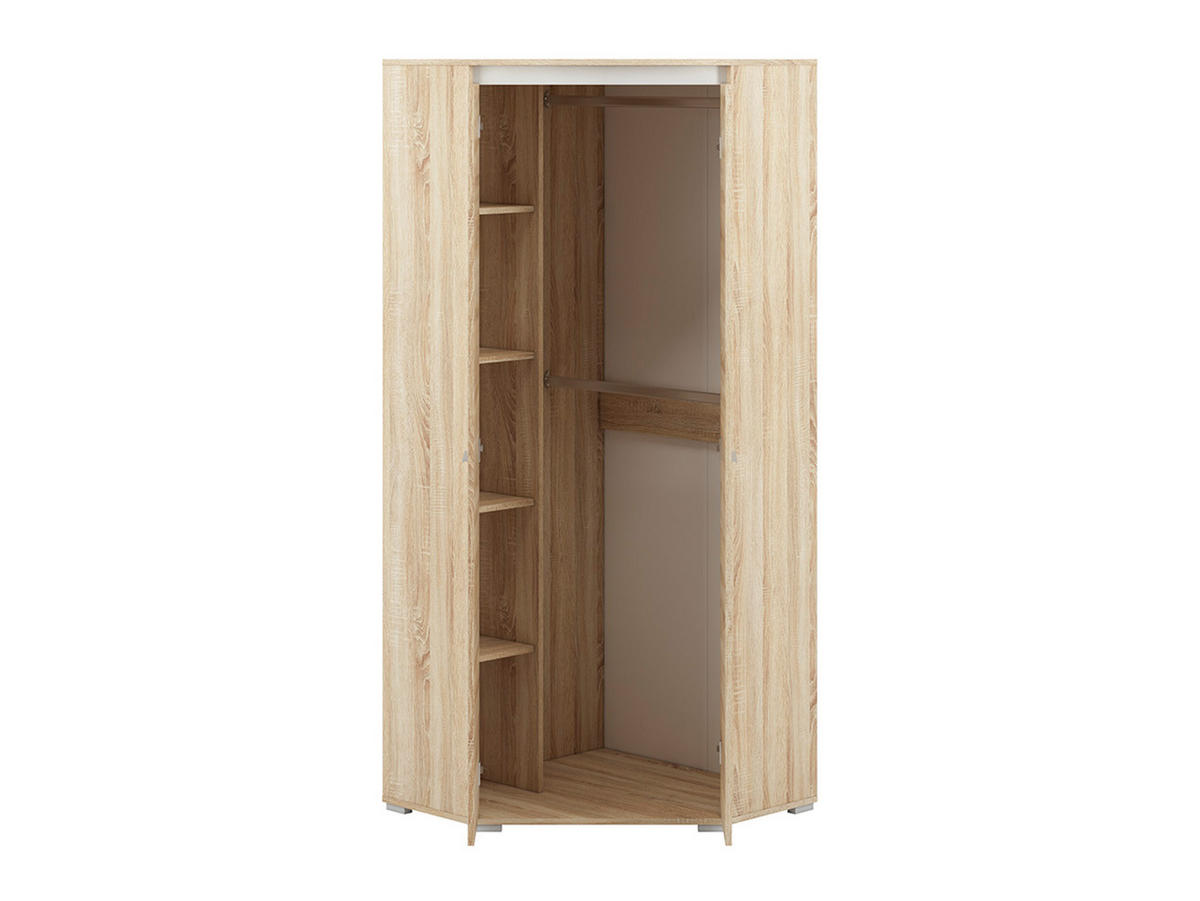 ECKSCHRANK Avo Sonoma Eiche, Absetzung austauschbar 82 / 82 / 200cm - Braun/Sonoma Eiche, Holz/Holzwerkstoff (82/200/82cm) - Feldmann-Wohnen