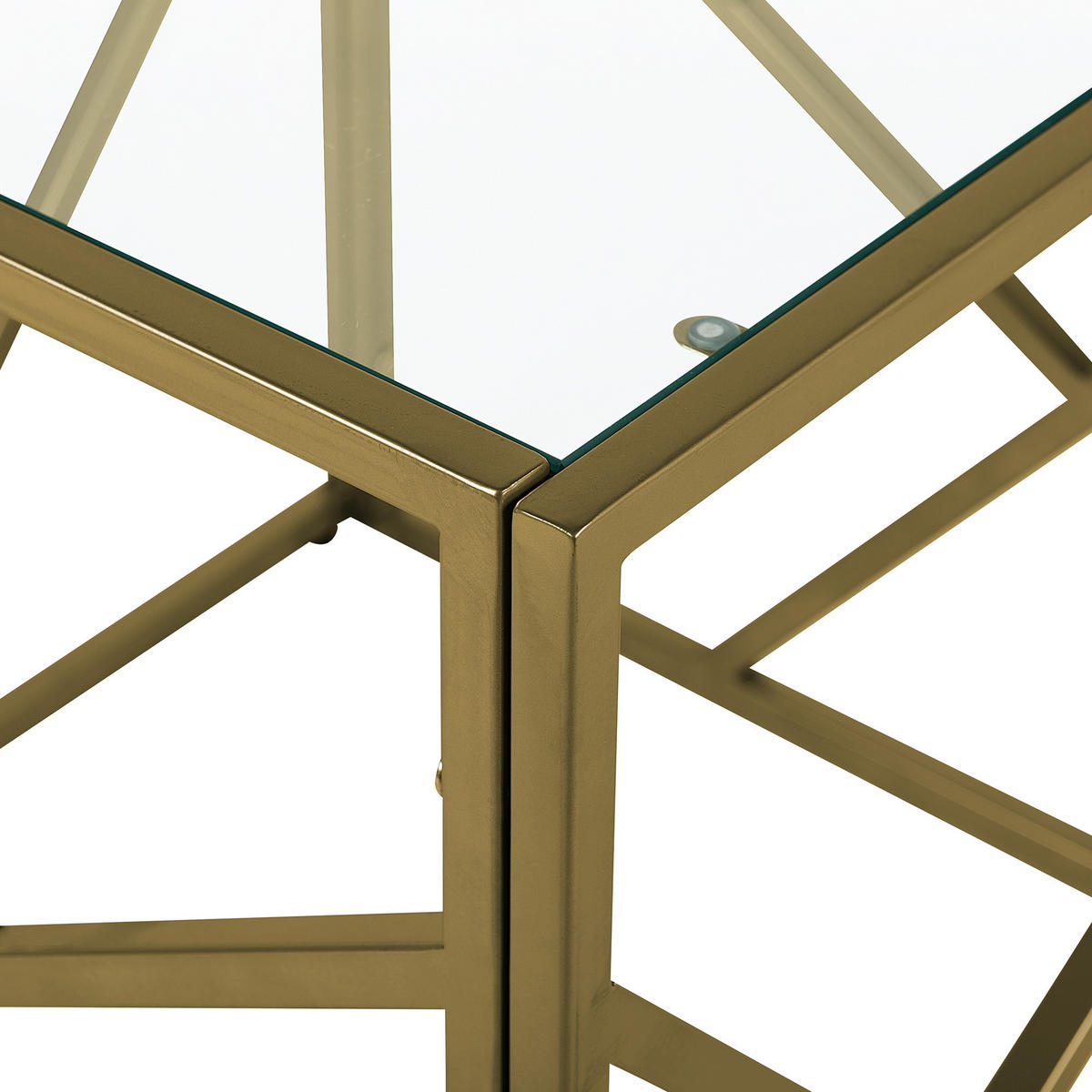BEISTELLTISCH Glas gold quadratisch 50/50 cm Orland - Goldfarben, Glas (50/50/50cm) - Beliani