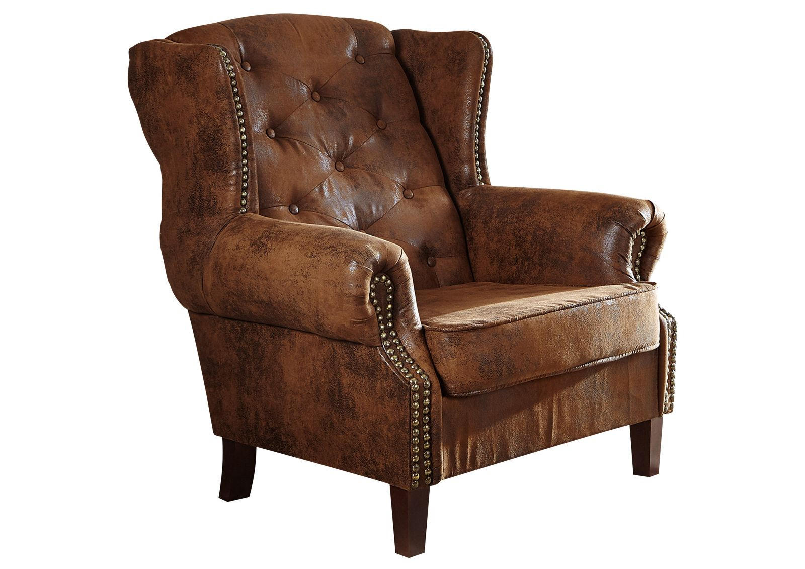 OHRENSESSEL 102x93x102 braun CHESTERFIELD - Braun, Kunststoff (102/102/93cm) - Massivmoebel24