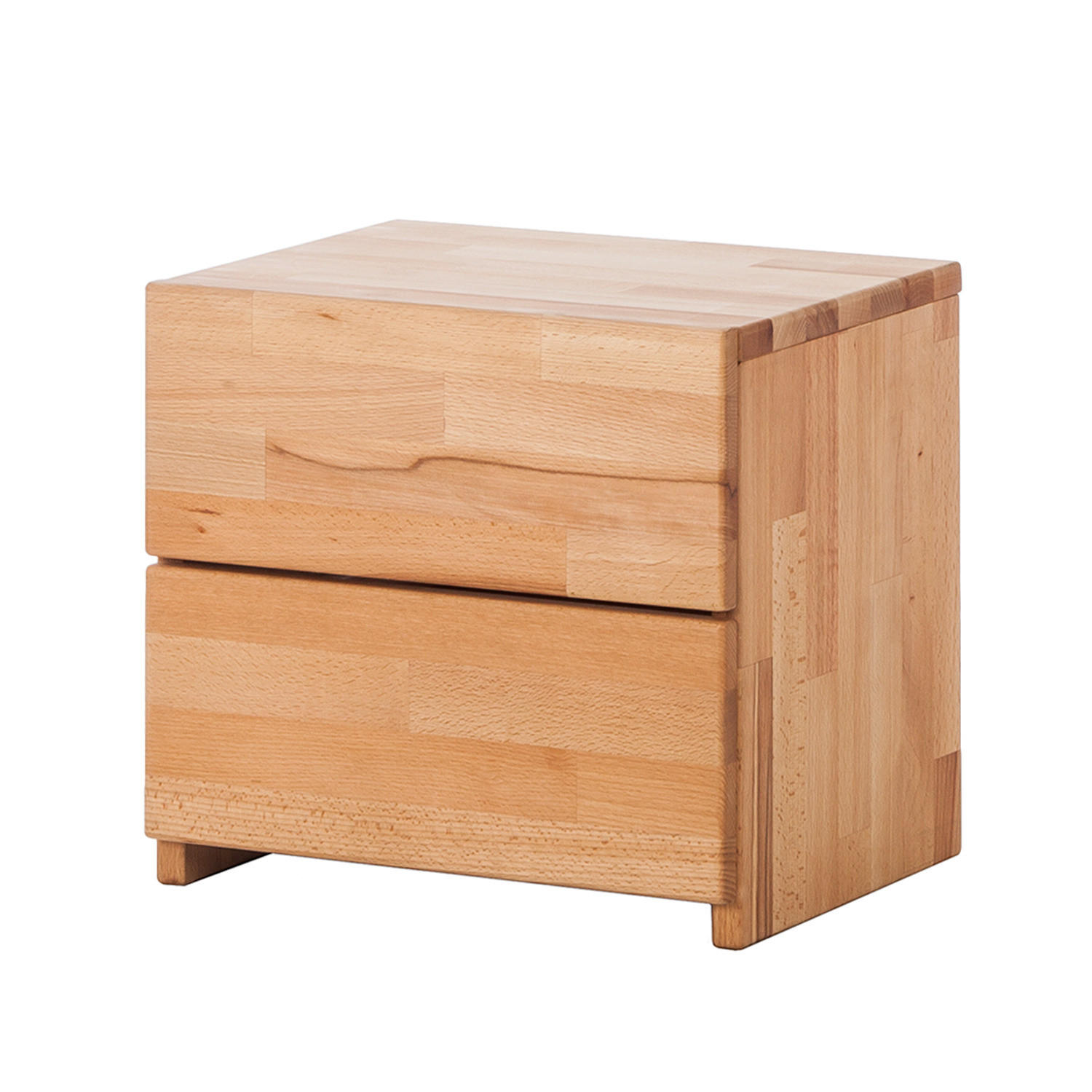 NACHTKOMMODE - Kernbuche massiv - geölt - Naturfarben, Holz (40/37/33cm) - home24