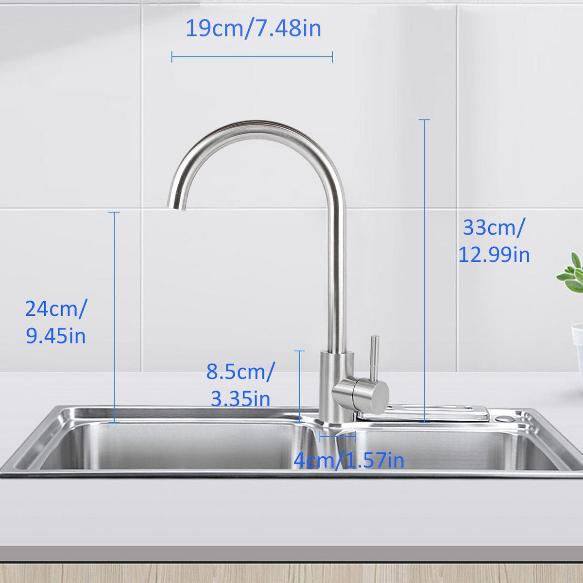 KÜCHENARMATUR Rhewin 4.1/35.9/23.5 cm - Silberfarben, Metall (4.1/35.9/23.5cm) - ZMH