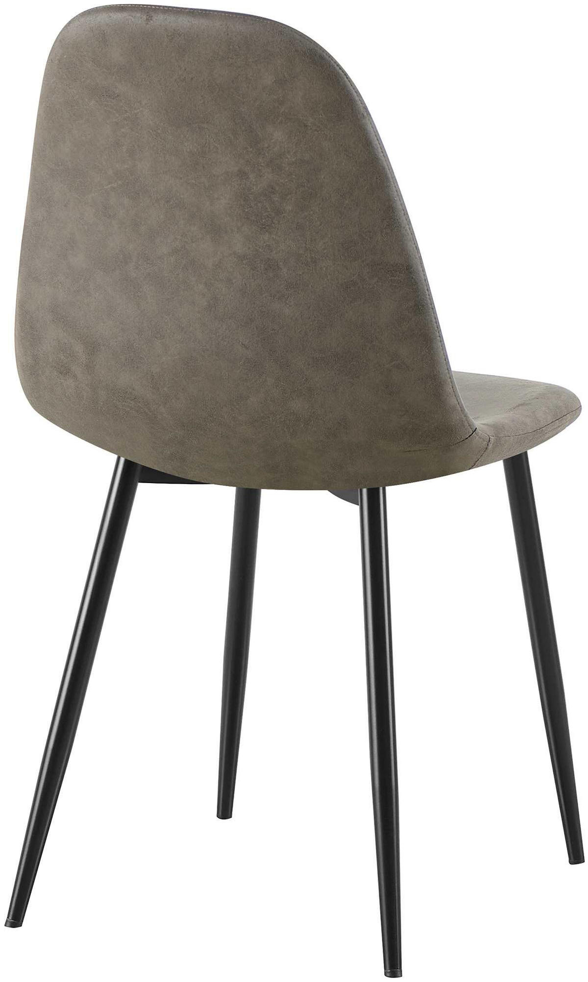 STUHL Lederlook Dunkelgrau - Dunkelgrau/Schwarz, Textil/Metall (44/88/51cm) - CLP