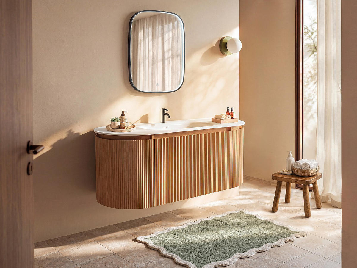 EINZELWASCHTISCH - 120 cm x 50 cm - holz - naturfarben hell Liliko - Naturfarben, Holz (120/46/50cm) - Vente-Unique