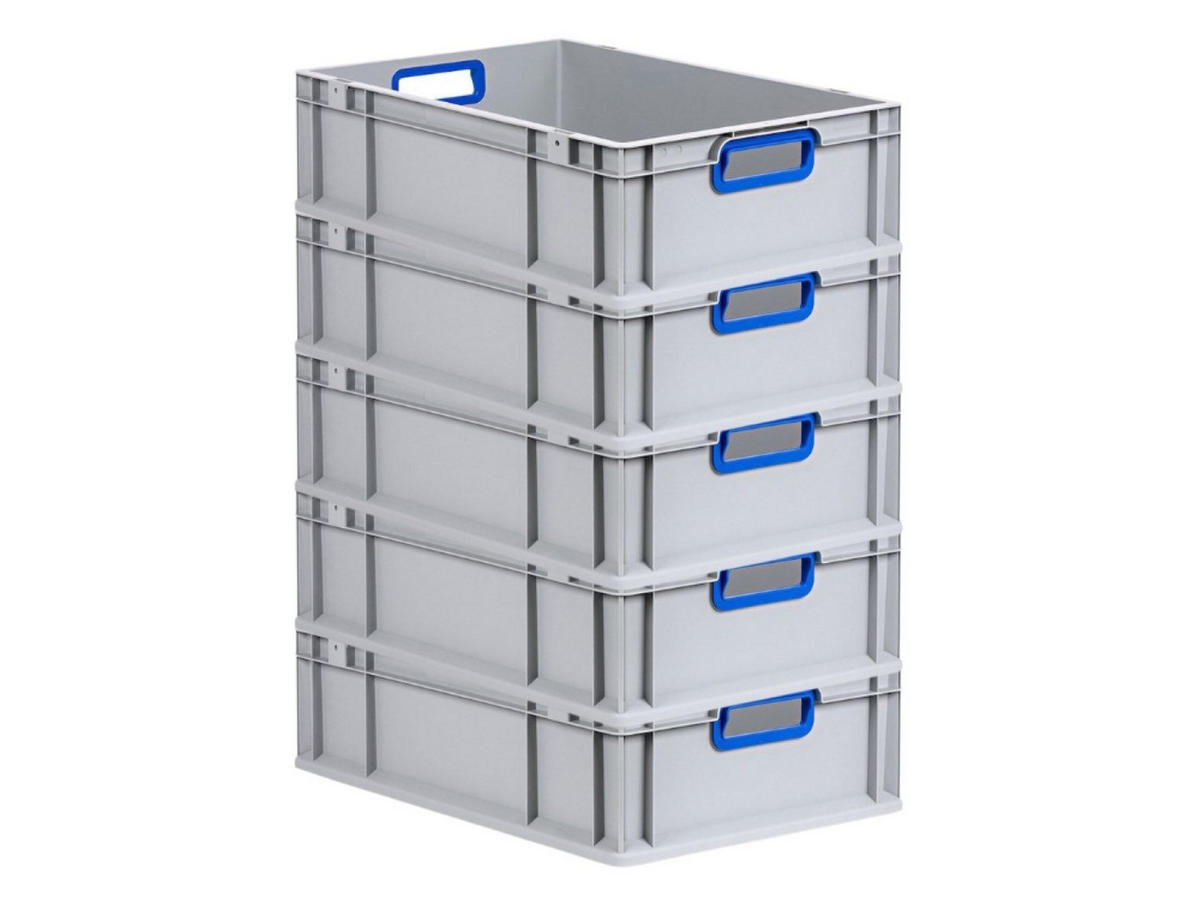 EUROBOX 5x Nextgen Color 17x40x60cm 34 Liter Griffe Blau Offen - Blau, Kunststoff (40/17/60cm) - PROREGAL