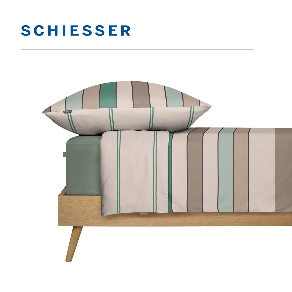 BETTWÄSCHESET Knut - Renforcé - 2-teilig - 155x220 cm - Mint - Mintgrün, Textil (155/220cm) - SCHIESSER