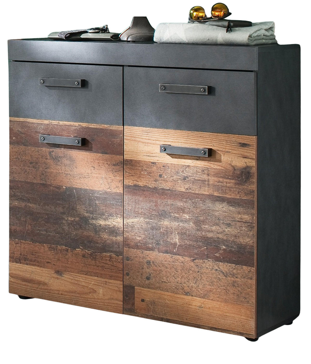 Top.Furn Schuhschrank Braun, Grau 90x89x34 cm