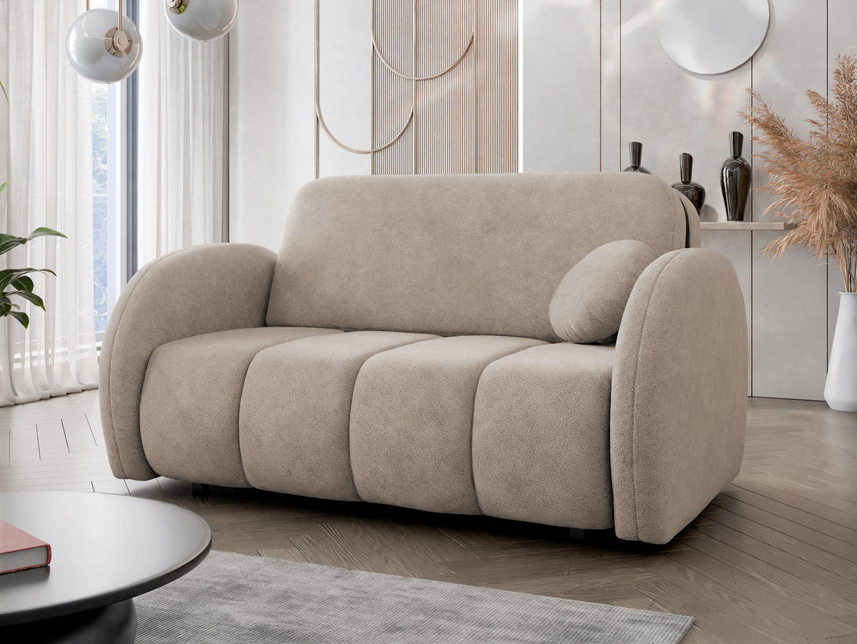SCHLAFSOFA Viva Comfy III - Schwarz/Naturfarben, Holz/Textil (152/85/103cm) - MIRJAN24