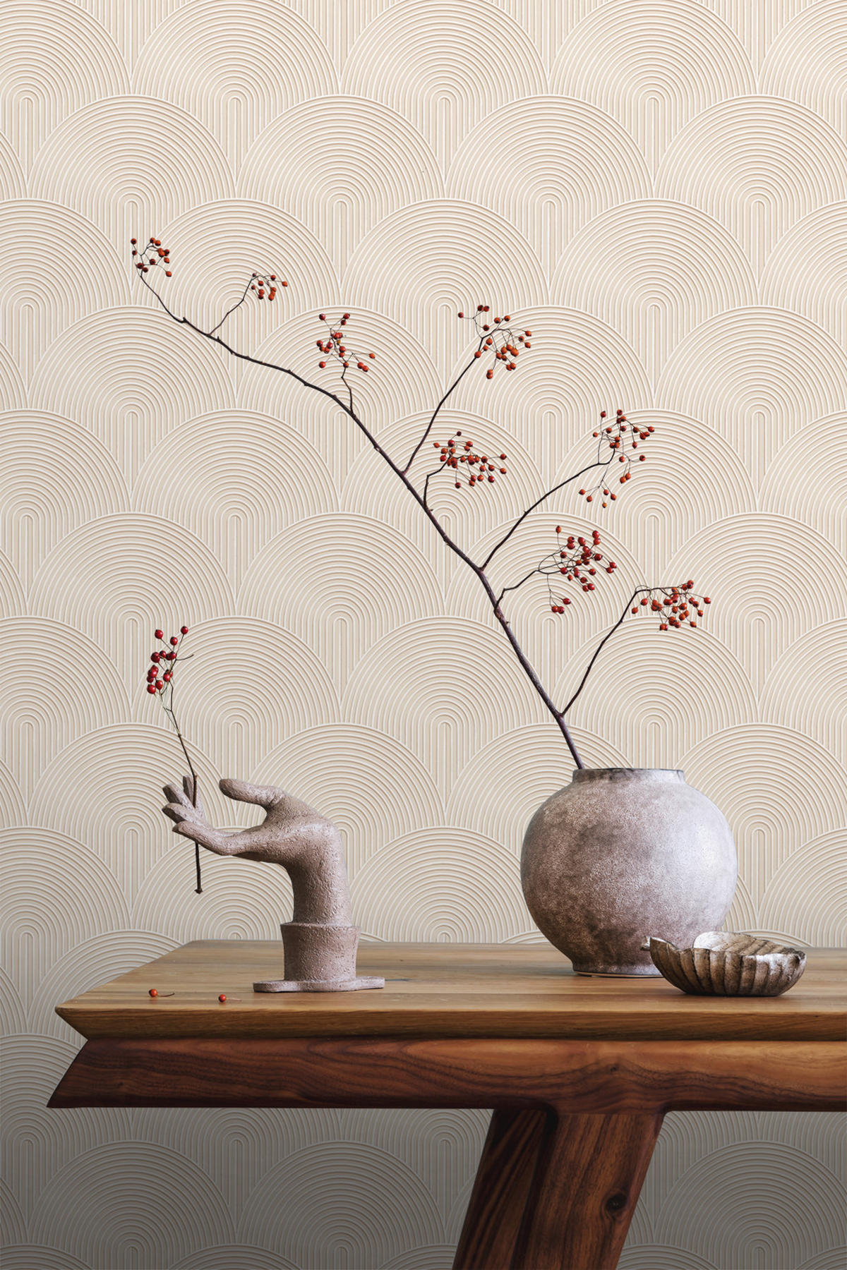 TAPETE 3D Muster 50 x 900 cm - Beige, Papier (50/900cm) - ESTAhome