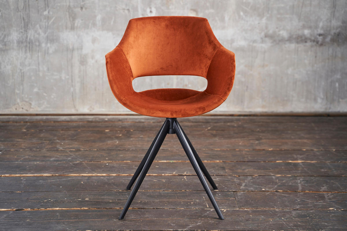 DREHSTUHL ZAJA Braun Velvet - Dunkelbraun/Braun, Textil (57/85/59cm) - KAWOLA