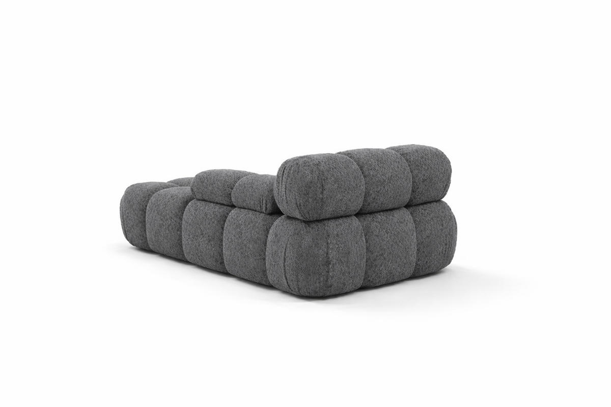 CHAISELONGUE Modular, Bouclé-Stoff Abriamo, Dunkelgrau, Links, Selia - Dunkelgrau, Holz (95/70/160cm) - Kaiser Möbel