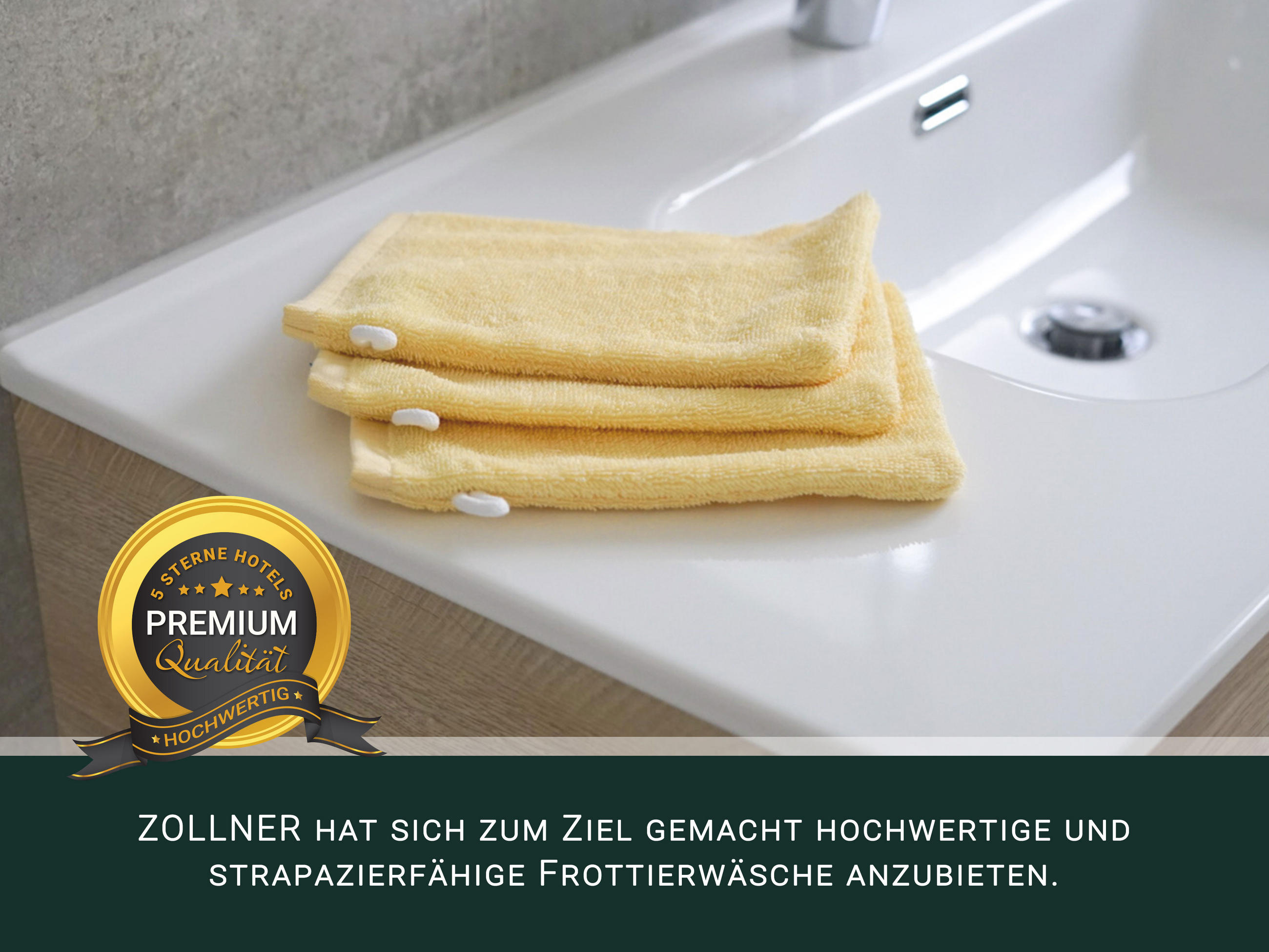 WASCHHANDSCHUH, 10er-Set, 16x21 cm, 100% Baumwolle, Gelb - Gelb, Textil (16/21cm) - Zollner