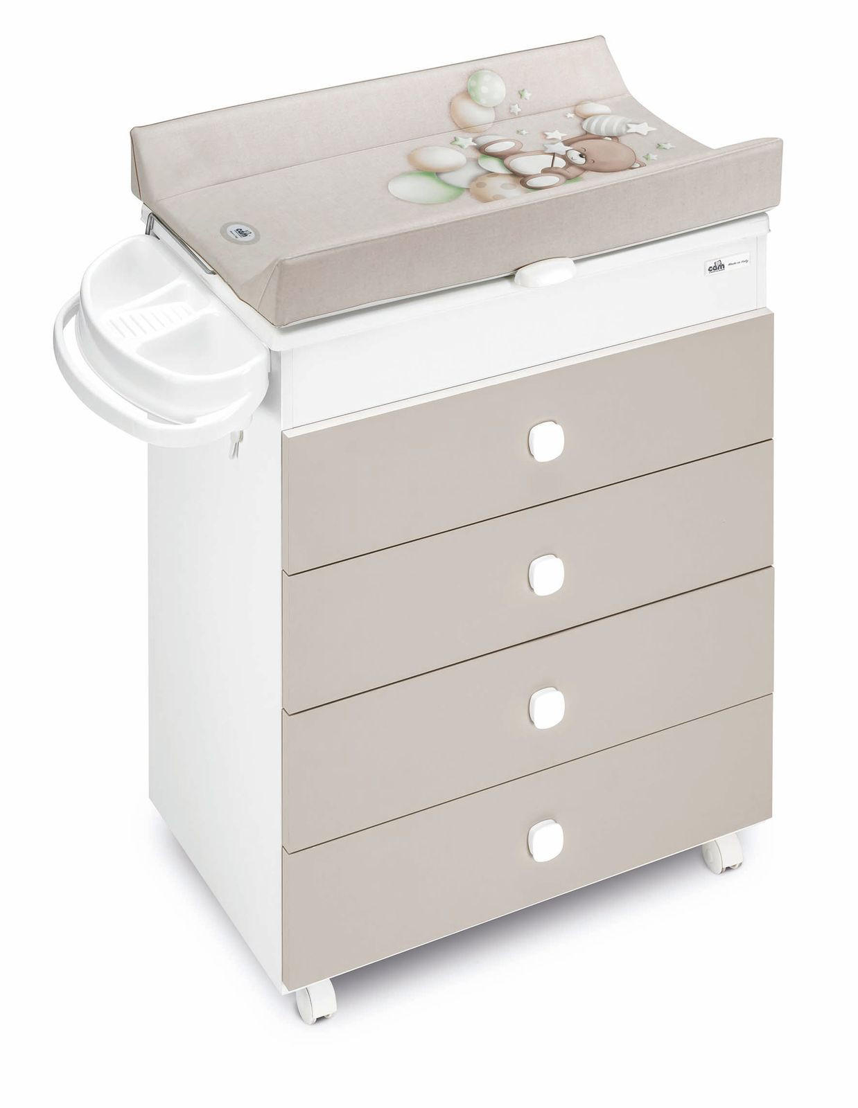 WICKELKOMMODE Asia inklusive Babywanne für Babys - Beige, Holzwerkstoff (47/100/93cm) - Cam il Mondo del Bambino S.p.A.