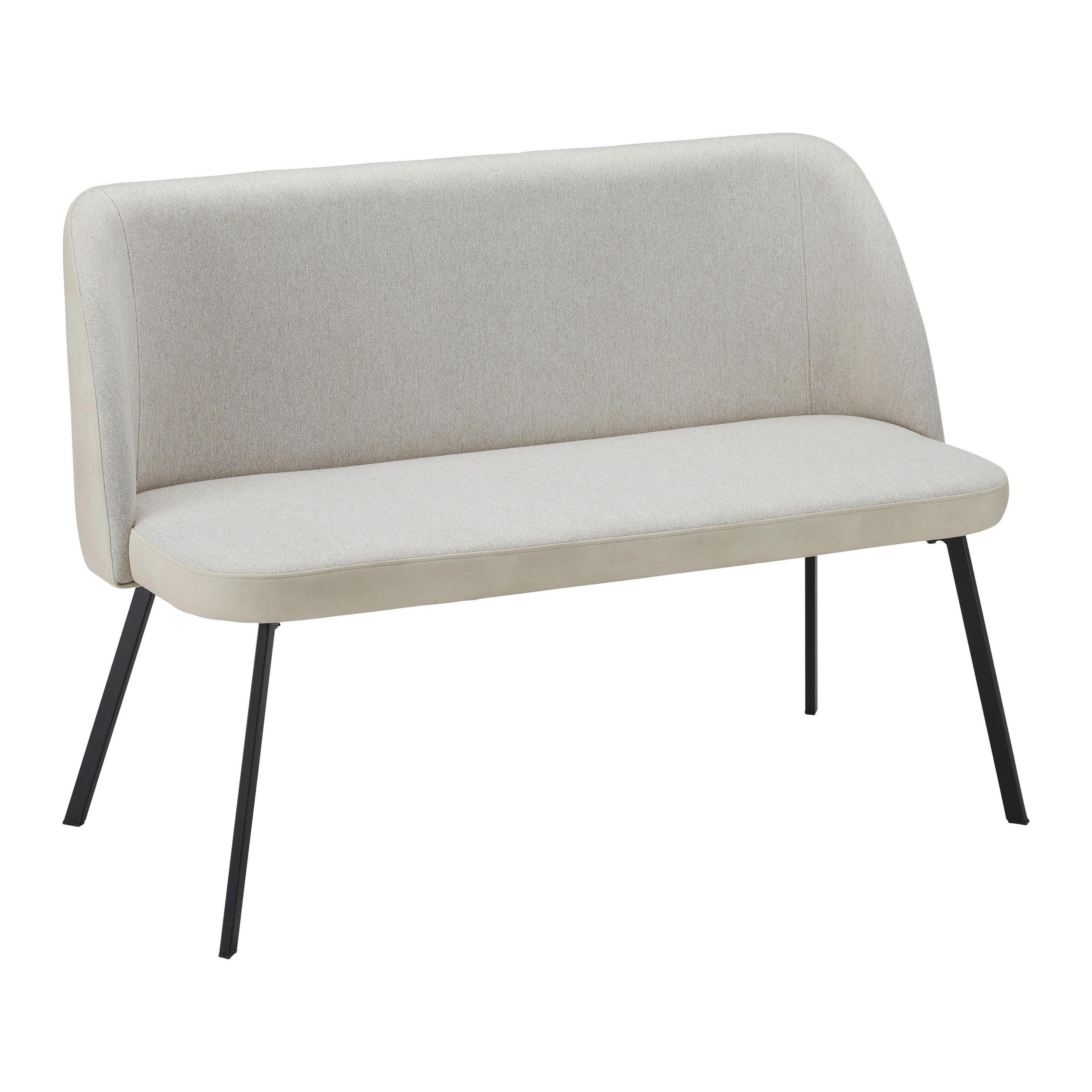 SITZBANK Danielle Creme Mikrofaser Gepolstert - Creme, Holz (115/82.5/65cm) - Bessagi Home