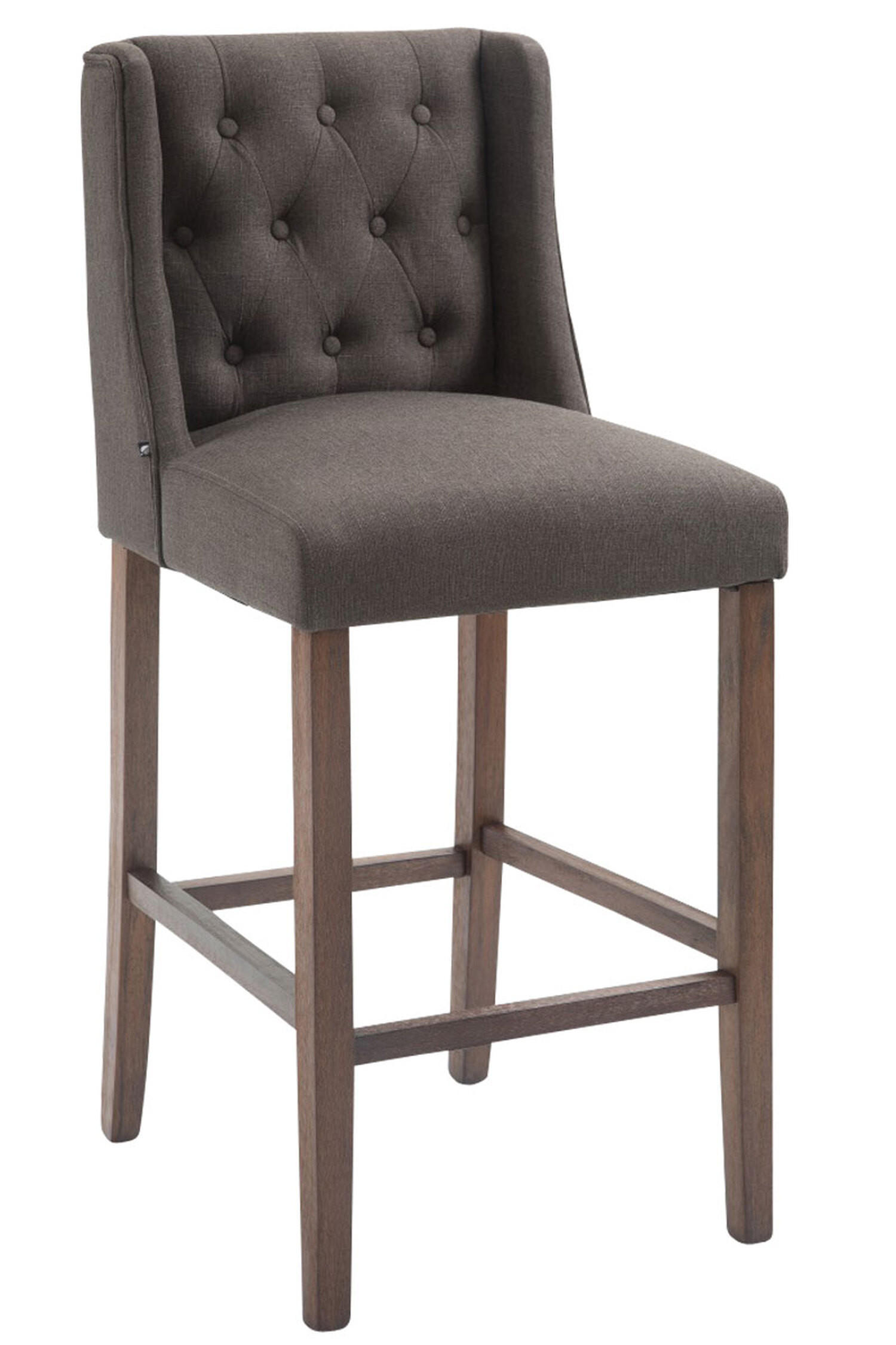 BARHOCKER Cassado, Gestell Antik-dunkel, Stoff Dunkelgrau - Dunkelgrau/Braun, Holz/Textil (56/100/51cm) - TPFLiving
