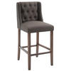 BARHOCKER Cassado, Gestell Antik-dunkel, Stoff Dunkelgrau - Dunkelgrau/Braun, Holz/Textil (56/100/51cm) - TPFLiving