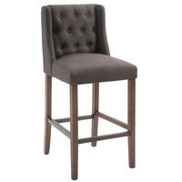 BARHOCKER Cassado, Gestell Antik-dunkel, Stoff Dunkelgrau - Dunkelgrau/Braun, Holz/Textil (56/100/51cm) - TPFLiving