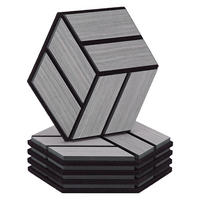 AKUSTIKPANEEL Hexagon Grau 5 Stück - Grau, Holz (30/26/2cm) - Homestyle4u