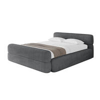 POLSTERBETT mit Bettkasten, Fußteil und Lattenrost, Boxbett mit Matratze H3/H4 - ENORA-Z-V1 180x200 Dunkelgrau - Anthrazit, Holzwerkstoff/Textil (180/200cm) - ALTDECOR