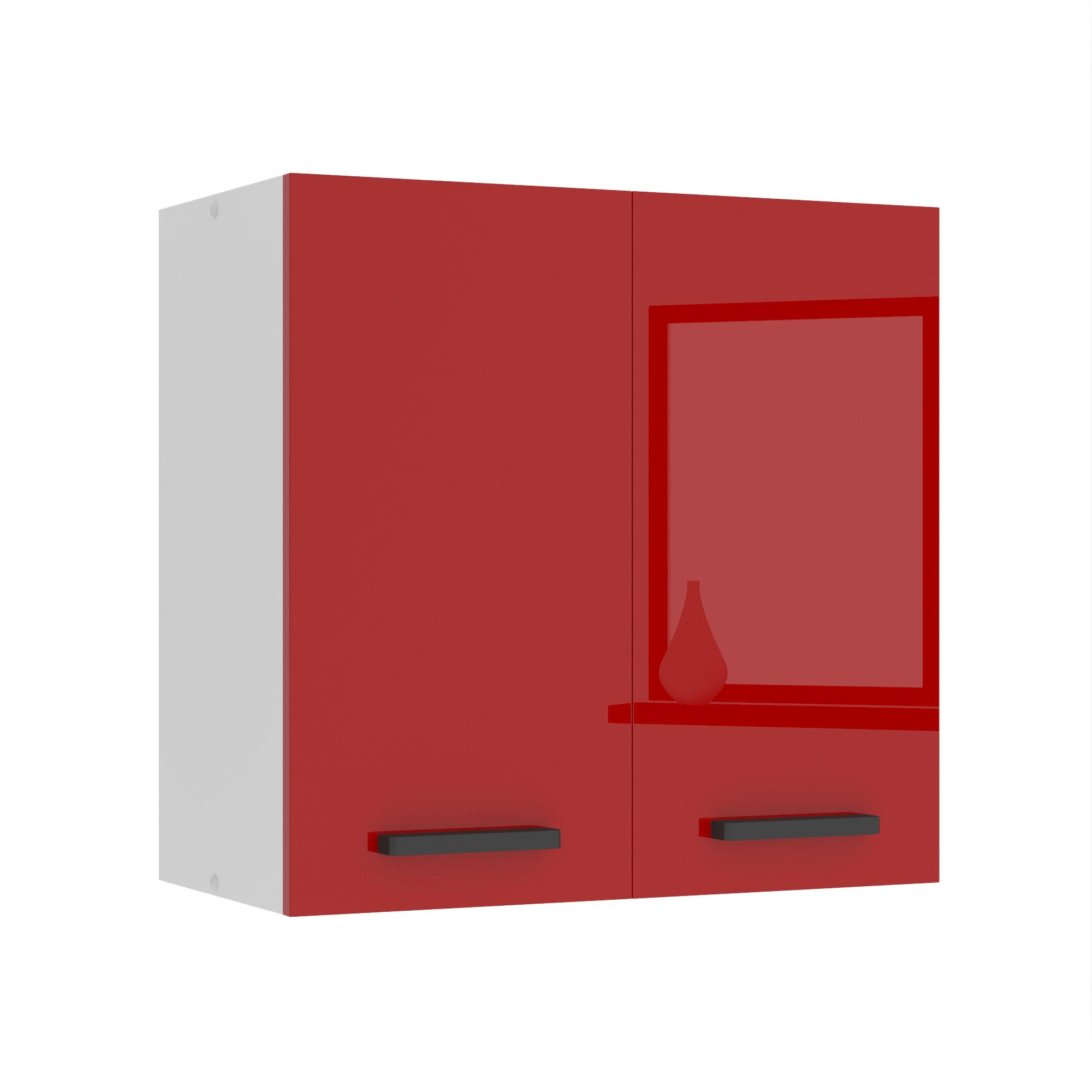 HÄNGESCHRANK SG2 60 cm, mit 2 Türen, Rot Hochglanz - Rot, Holz (60/58/29.6cm) - B BELINI GROUP