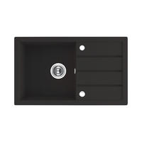 EINBAUSPÜLE Trzynastka Schwarz, Einzelbecken, 48/79/18,5 cm - Schwarz, Stein (48/18.5/79cm) - bad land