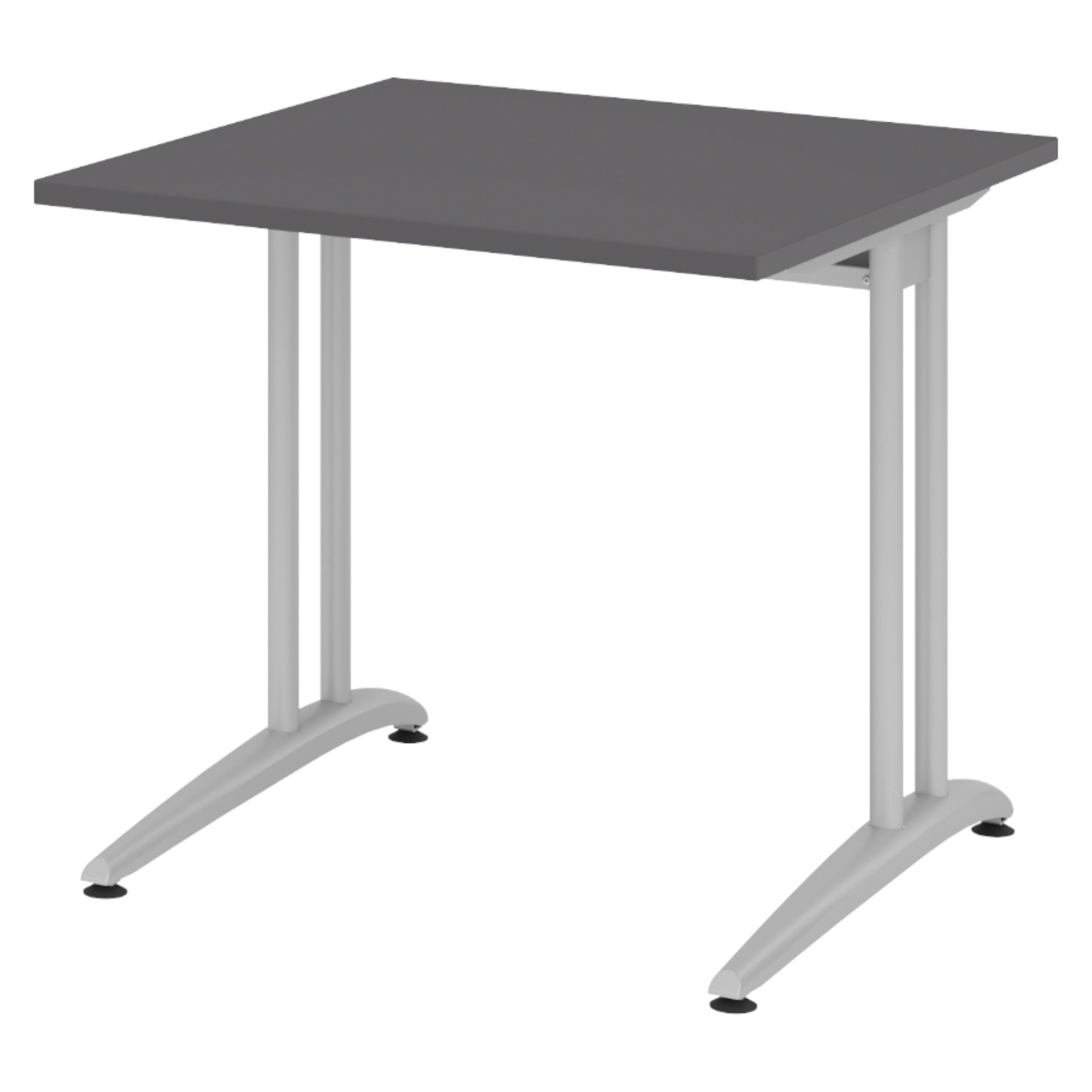 SCHREIBTISCH Serie-B 80/80/72 cm in Graphitfarben - Graphitfarben, Holzwerkstoff (80/80/72cm) - bümö