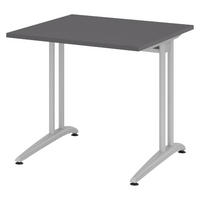 SCHREIBTISCH Serie-B 80/80/72 cm in Graphitfarben - Graphitfarben, Holzwerkstoff (80/80/72cm) - bümö