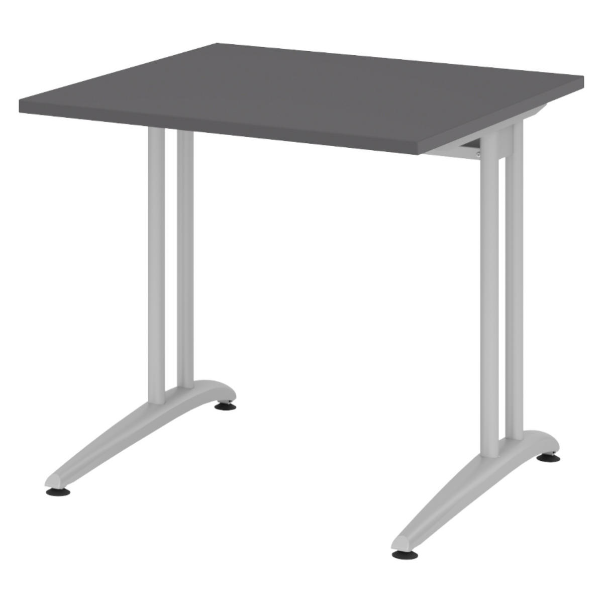 SCHREIBTISCH Serie-B 80/80/72 cm in Graphitfarben - Graphitfarben, Holzwerkstoff (80/80/72cm) - bümö