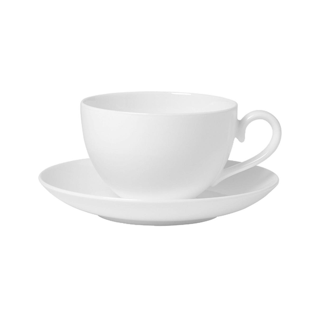KAFFEETASSE MIT UNTERTASSE Royal weiß 260 ml - Weiß, Keramik (15/7.6/15cm) - Villeroy & Boch