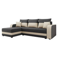 ECKSOFA Hewlet Bis - Creme/Schwarz, Holz/Kunststoff (237/139cm) - MIRJAN24