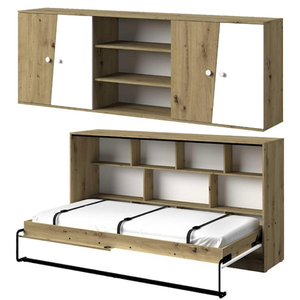 JUGENDZIMMER-SET Nero 2-teilig Artisan Eiche / Weiß-Matt 213 / 136 / 189cm - Eichefarben/Weiß, Holz/Holzwerkstoff (213/189/136cm) - Feldmann-Wohnen