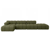 ECKSOFA modulares Sofa Lizur-L2 - 380x160x70 cm Grün Bouclé - Grün, Holzwerkstoff/Textil (380/160cm) - ALTDECOR