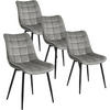 ESSZIMMERSTUHL 4er Set, Samt, Metallbeine, Hellgrau - Hellgrau/Schwarz, Textil/Metall (46/85.5/40.5cm) - Woltu