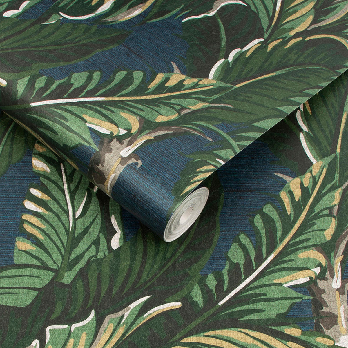VLIESTAPETE - Daintree Palm Midnight - Blau, Papier/Kunststoff (52/1005cm) - Graham & Brown