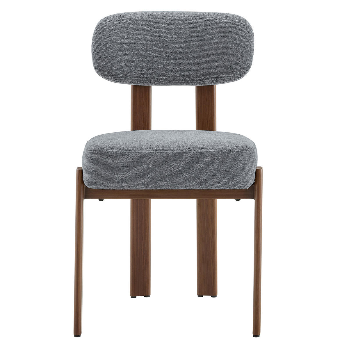 ESSZIMMERSTUHL 2ER-SET aus Leinenstoff mit gebogener Rückenlehne und dicker Polsterung - Grau, Textil (49/82.5/57cm) - Urban Meuble