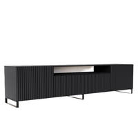 TV-SCHRANK Schwarz NOELI Mit Gerillter Front - Schwarz, Holzwerkstoff (200/53/41cm) - Sepro Meble