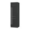 KÜHLUMBAUSCHRANK Fame-Line Anthrazit Hochglanz 60 cm - Schwarz Hochglanz/Anthrazit, Holzwerkstoff (60/206.8/58.1cm) - Vicco