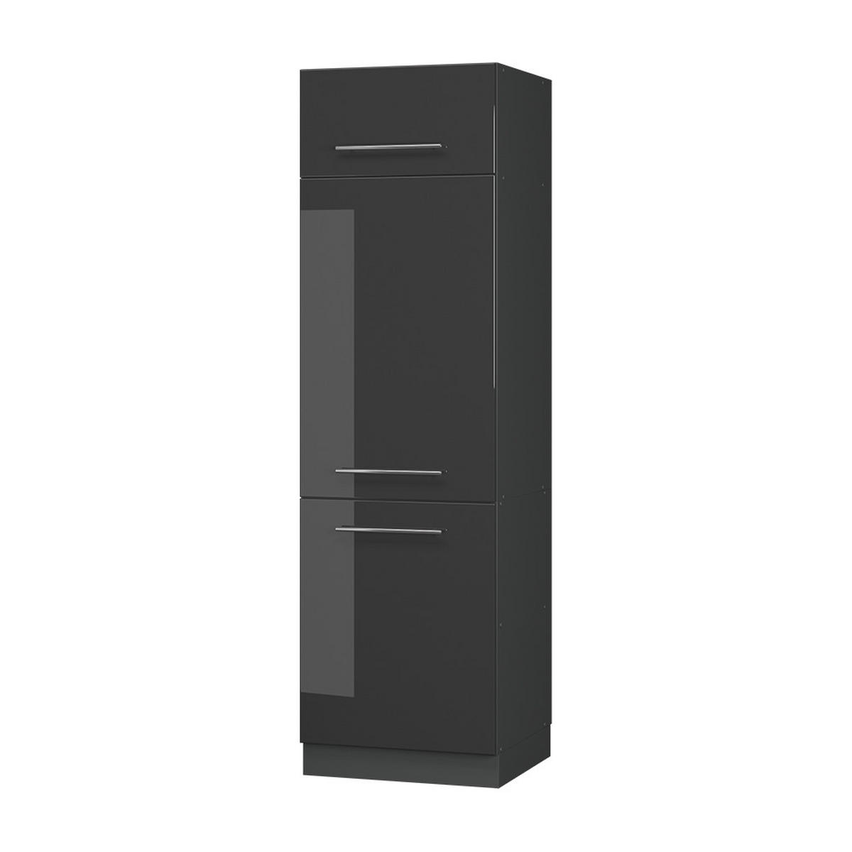 SKŘÍŇKA NA LEDNICI Fame-Line Antracitový vysoký lesk - antracitová/vysoce lesklá černá, kompozitní dřevo (60/206.8/58.1cm) - Vicco