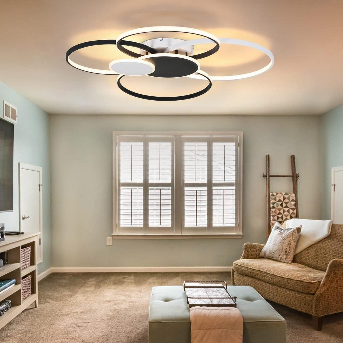 LED-DECKENLEUCHTE Ares 94/92/11cm - Schwarz, Metall (94/92/11cm) - ZMH