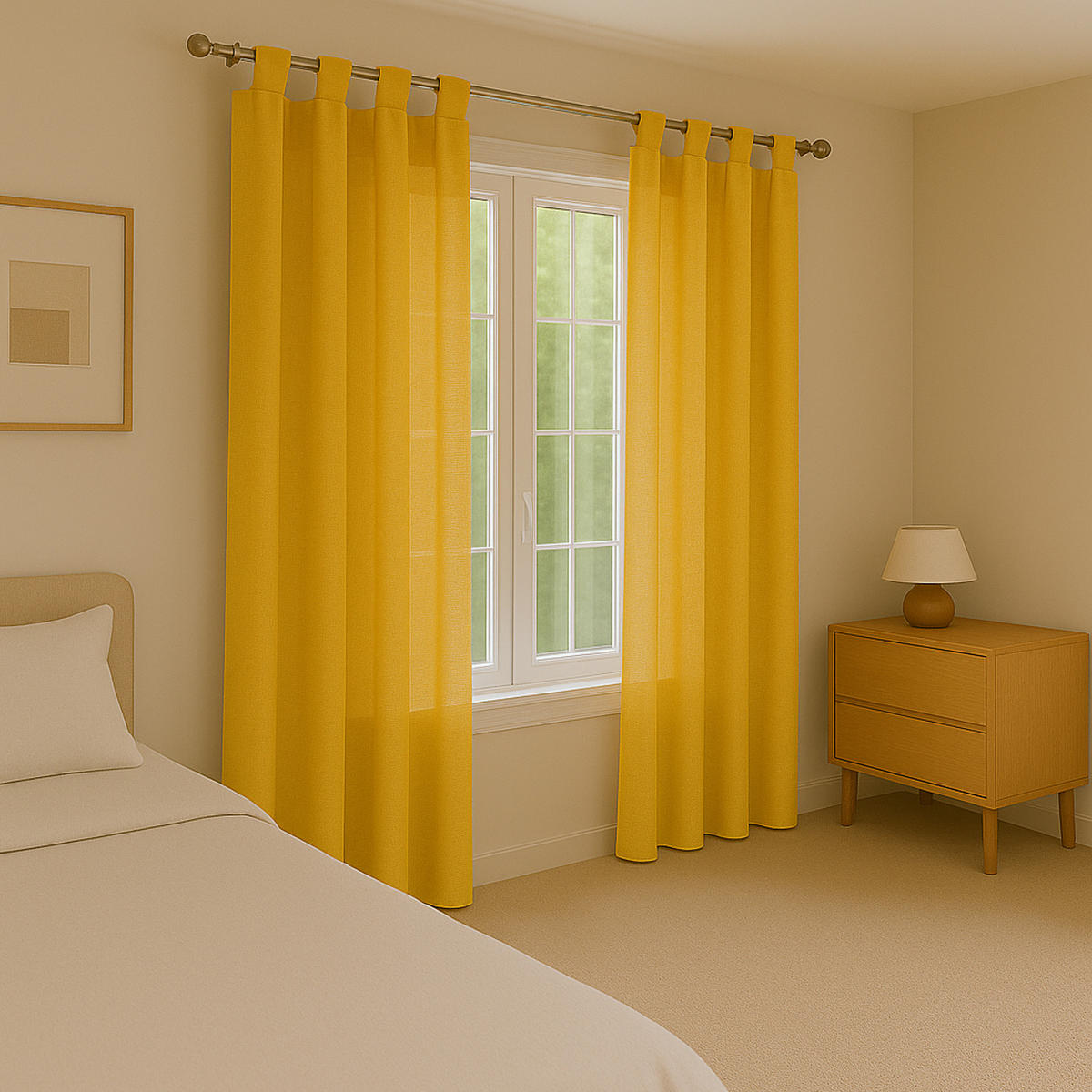 SCHLAUFENSCHAL blickdicht 140x245 cm Gelb 2er-Pack - Hellgelb, Textil (140/245cm)